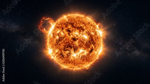 The sun in outer space astronomy.