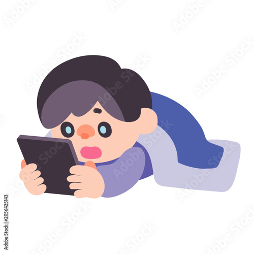 タブレットで動画を見て夜更かし