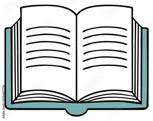 Open Book Illustration with Blank Pages for Learning and Reading Purposes