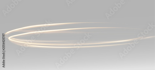 Quadro em tela Golden luminous orbit swirl ring circular spiral glowing halo abstract motion en