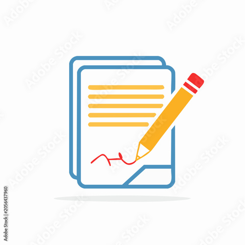 Document Signing with Pencil Icon