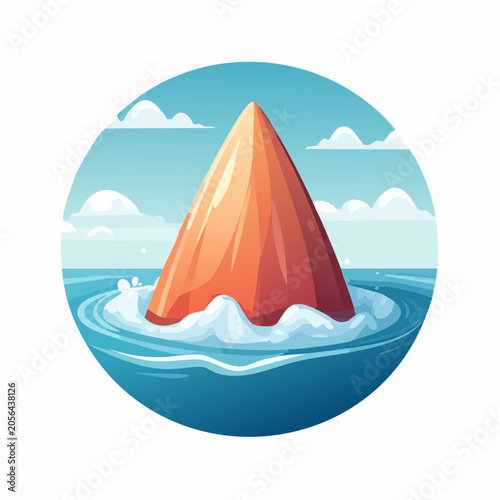 Shark Fin Emerging from Water