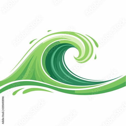 Stylized Green Wave Illustration