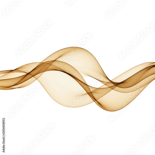 Abstract flowing waves with translucent glass-like textures in golden amber hues drifting against a stark white background in a serene and ethereal atmosphere