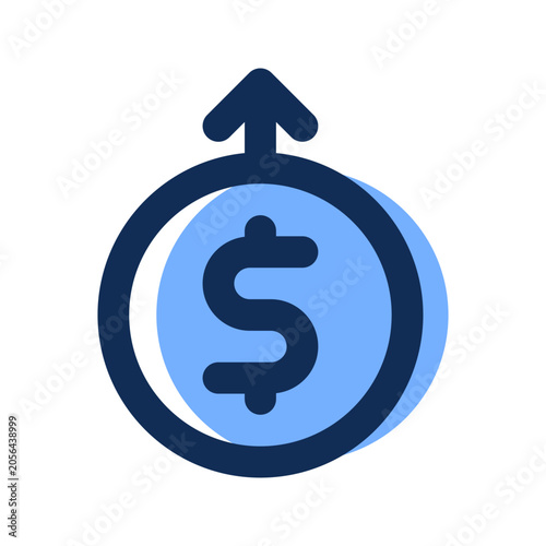 income growth filled line icon