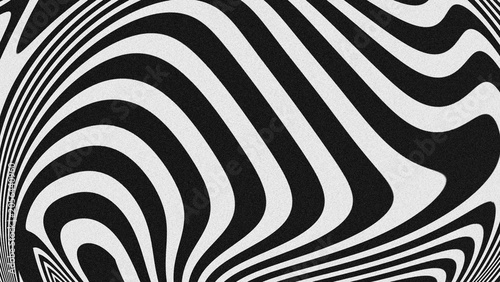Fotografía Abstract black and white wavy lines background with noise texture