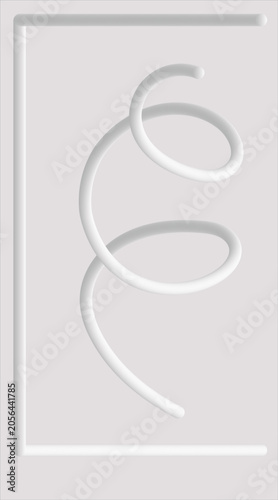 Abstract 3D White Ribbon Curve on Minimal Gray Background	