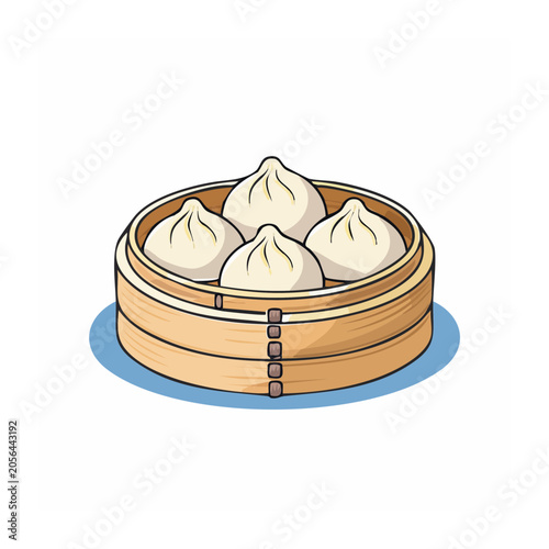 3D flat design basket with bread loaf top view