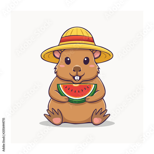 Cartoon gnome with colorful hat and beard