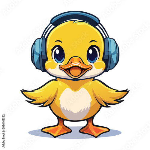 Cartoon yellow character with blue hat smiling