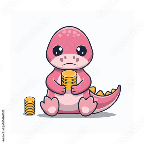 Cute cartoon pig holding honey jar