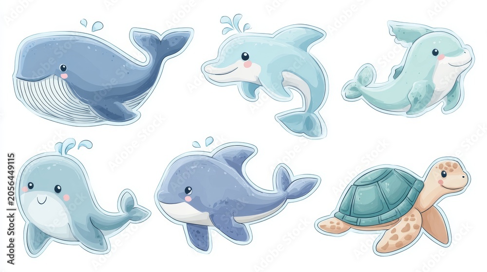 Fototapeta premium cute clipart sticker pack 