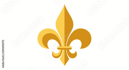 Golden fleur-de-lis symbol stands alone in empty space with illustration