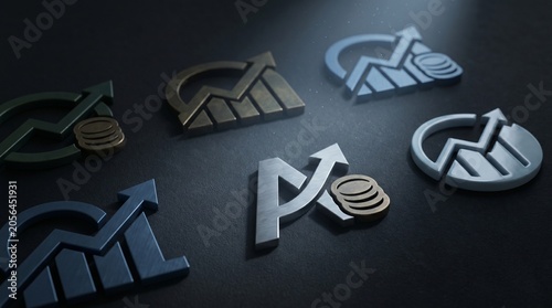 Business Growth Strategies, Logos, Office Space, Digital Artwork, Professional Environment, Close-Up Viewpoint, Branding Concept