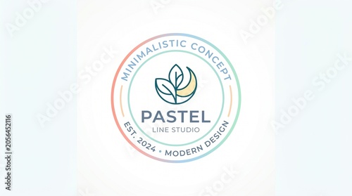 Minimalistic Concept Logo for Pastel Line Studio in a Clean Environment