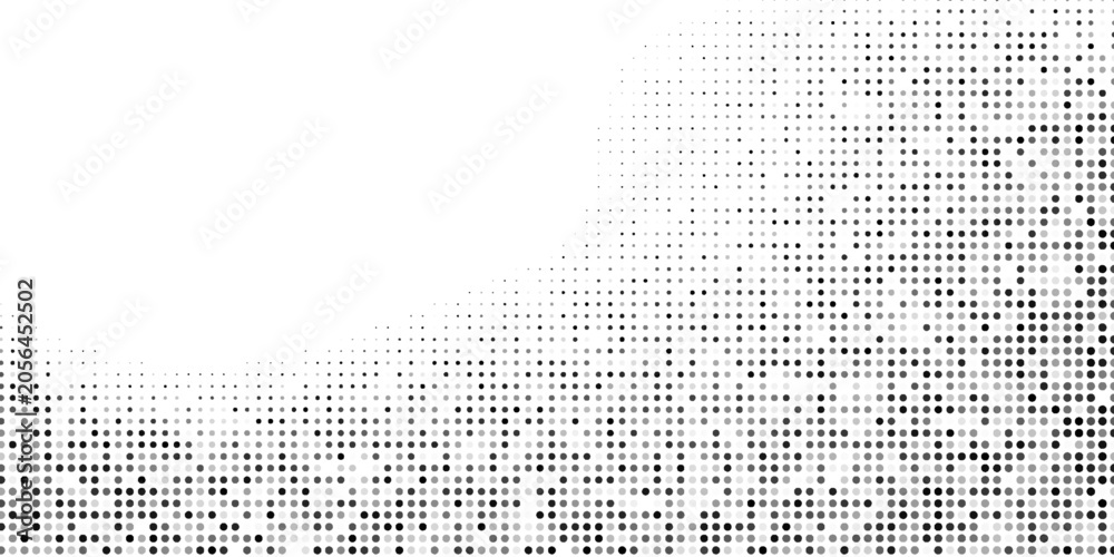 Naklejka premium Black-white gradient halftone dots background. Pop art in vector illustration for your creative design