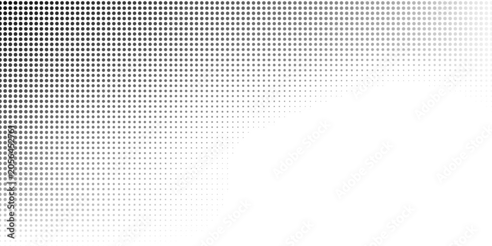 Naklejka premium Black-white gradient halftone dots background. Pop art in vector illustration for your creative design