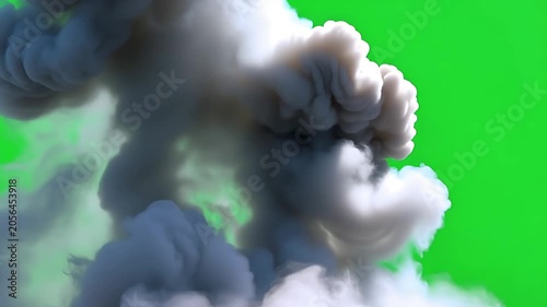 Dark Smoke Explosion Green Screen Overlay