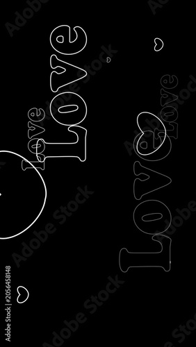 Love Text and Romantic Hearts