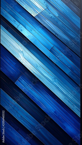 A blue diagonal wooden plank background with varying shades