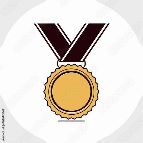 Gold Medal with Ribbon Icon