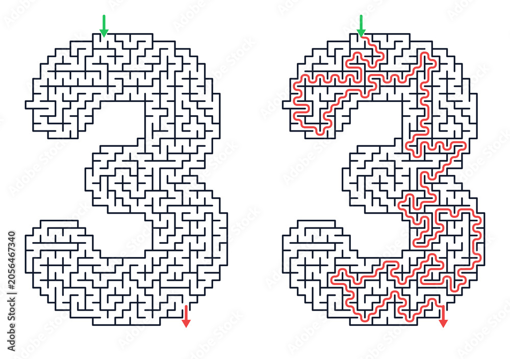 Fototapeta premium Educational maze printable 