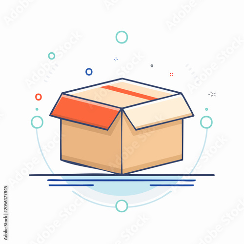 Open Cardboard Box Illustration