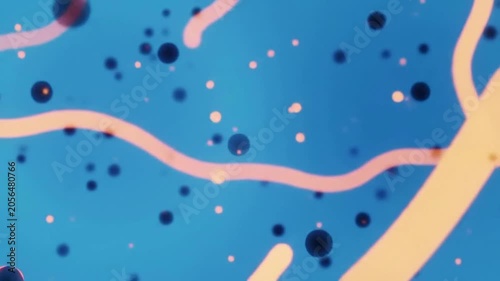 Abstract Concept Of Floaters In Soft Blue Vitreous Fluid With Dynamic Swirls And Bubbles For Spa Atmosphere