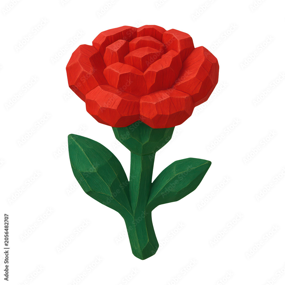Obraz premium PNG Geometric red rose illustration