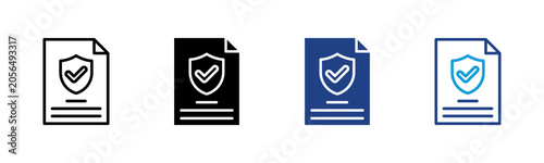 Tableau sur toile Policy Web icon with multiple style collection