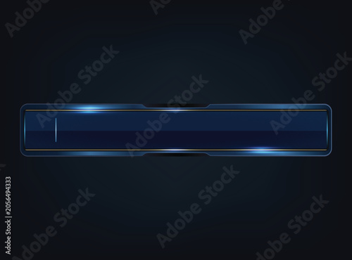 Futuristic abstract background sleek dark blue metallic banner interface lower third banner bar name button design