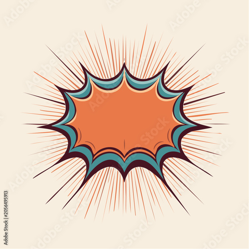 Retro Comic Book Speech Bubble with Starburst Background