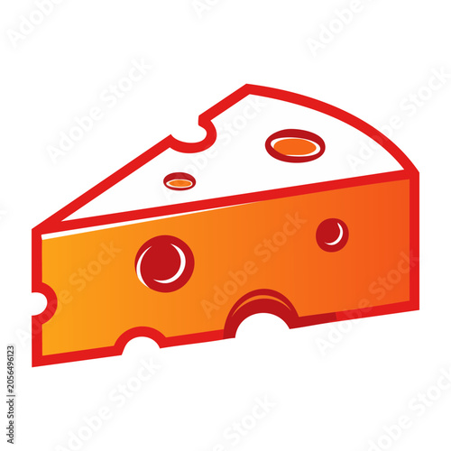 Cartoon Cheese Wedge Vector Illustration