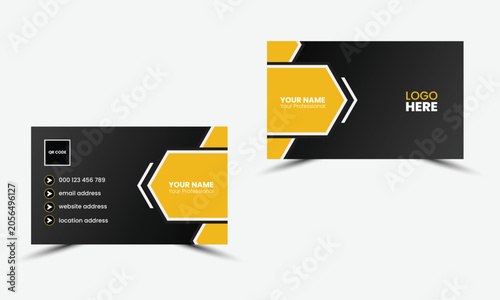 polygonal shape business card template