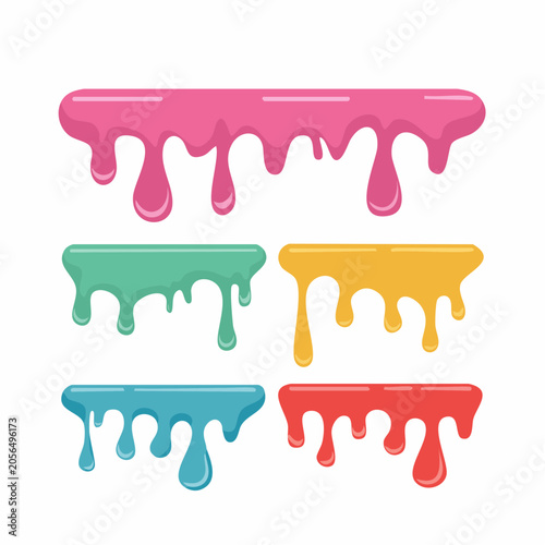 Colorful Dripping Paint or Liquid Elements