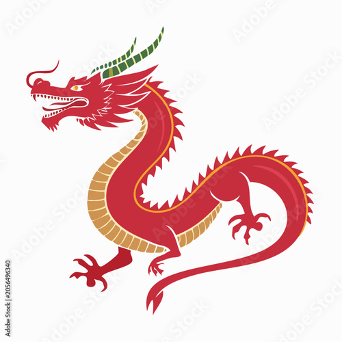 Red Chinese Dragon Illustration