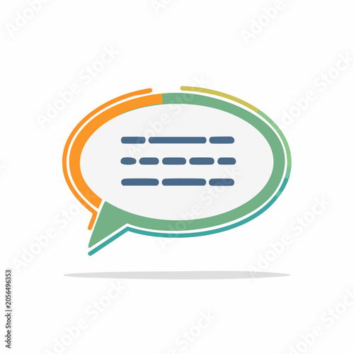 Speech bubble icon with text lines