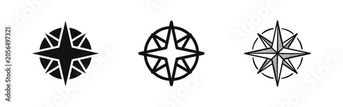 Foto Compass Rose and Navigation Icon Set