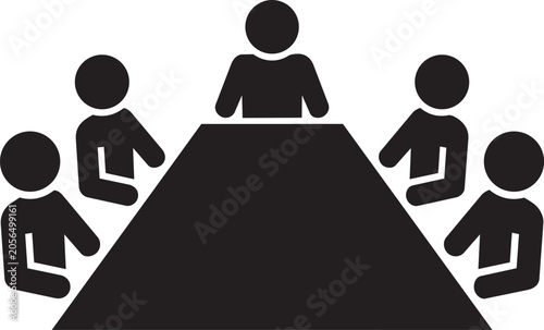 Business Meeting Conference Discussion And Team Collaboration Around Boardroom Table Concept