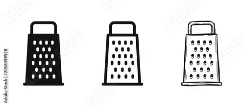 Tablou pe pânză Kitchen Grater Icons Set Cheese and Vegetable Shredder Kitchenware Tools