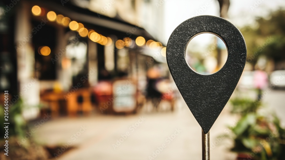 Obraz premium Weathered street sign with a hole in it symbolizing and hyperlocal token node activation