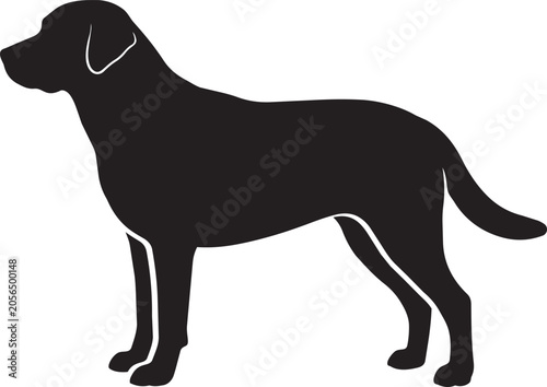 Black Labrador Retriever Dog Silhouette Illustration