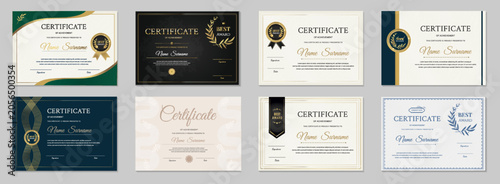 Cuadro en lienzo Certificate template set