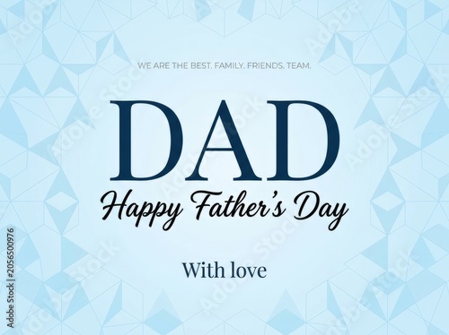 Blue Fathers Day Card For Dad With Love.