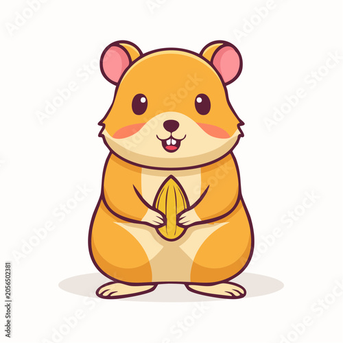 Cute Hamster Holding a Sunflower Seed
