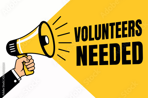 Volunteers needed announcement megaphone icon