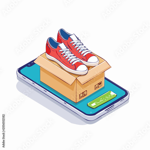 Online Shoe Shopping and Delivery Concept