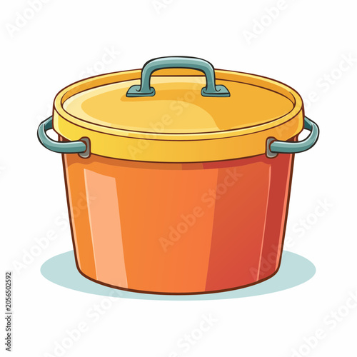 Orange Cooking Pot with Yellow Lid