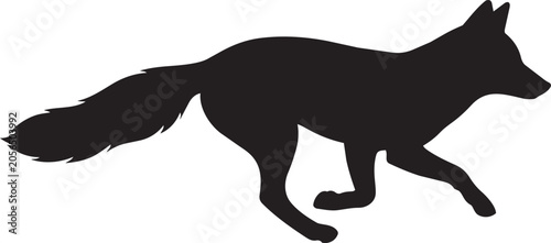 Black fox silhouette vector illustration