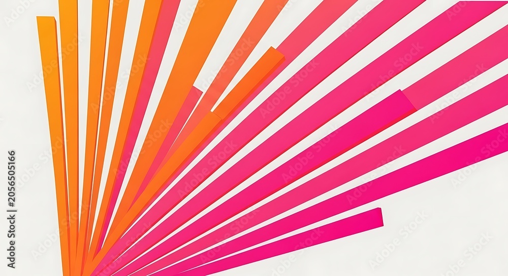 Fototapeta premium Vibrant pink and orange abstract lines.